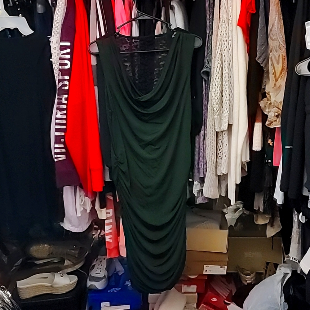 EXPRESS Emerald Green Dress Lg